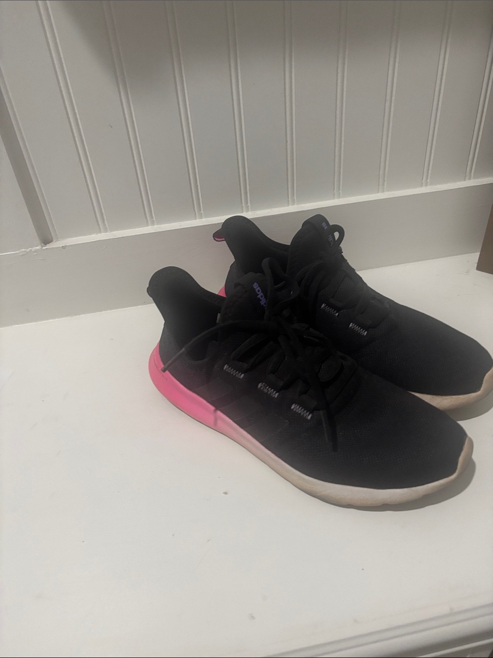 adidas Originals Black Sneakers with Pink Heel Accent